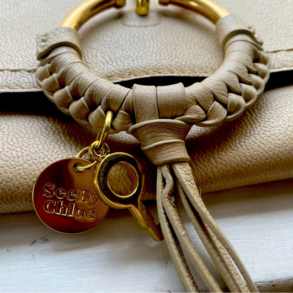 See by Chloe Joan Leather Convertible Clutch in Cement Beige. Only used twice.